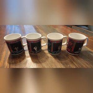 Vintage Set of 4 Beatles Coffee Mugs